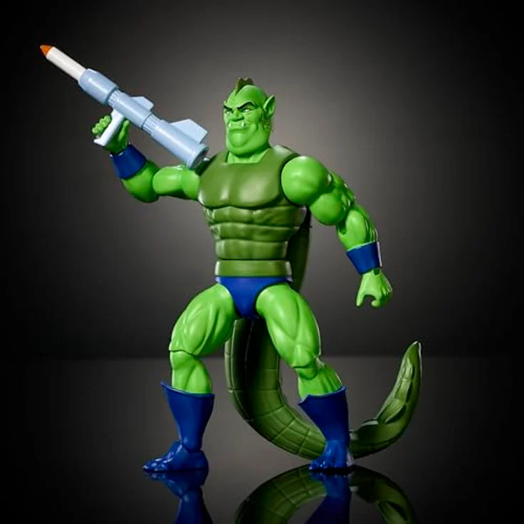 Masters of the Universe Origins Whiplash Actionfigur, ca. 14 cm groß, detailreiches Design mit Schwanz und Raketenwerfer, Cartoon-Kollektion, JBM95 – Bild 3