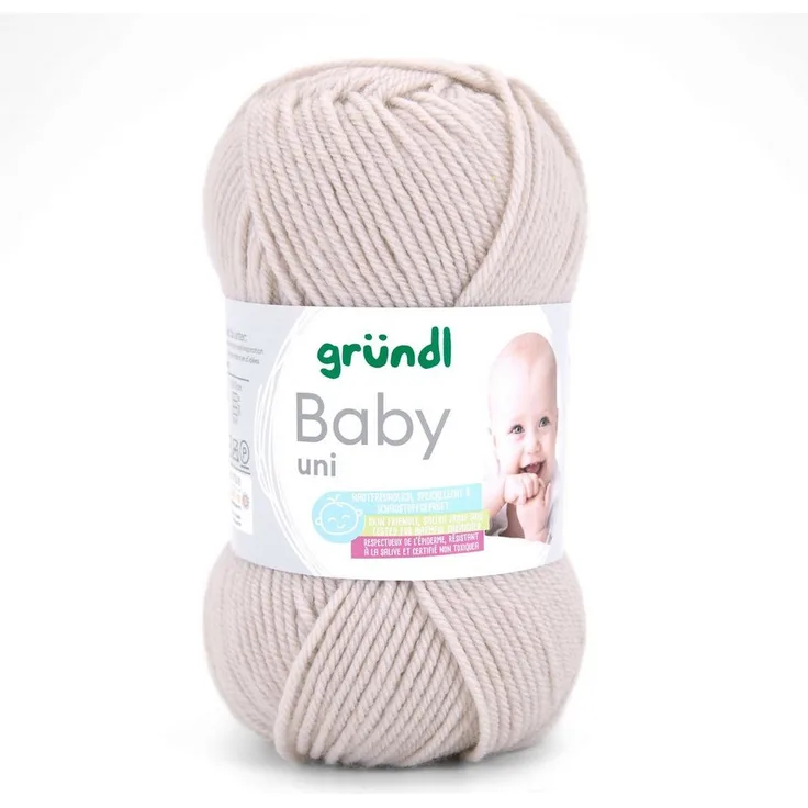 Gründl Wolle Baby uni 50g Babywolle zum Stricken und Häkeln, hautfreundlich, spreichelecht, zartes Pastell-Töne, weich und pflegeleicht
