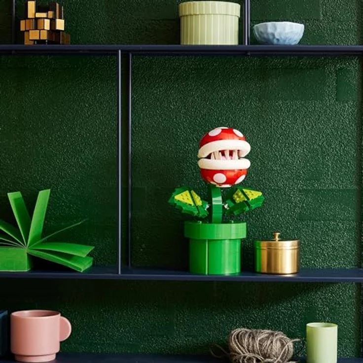 LEGO 71426 Super Mario Piranha-Pflanze Set, bewegliche Figur mit Pfeife und 2 Münzelementen, Modellbausatz für Erwachsene zum Bauen, Schlafzimmer-Deko, Geschenk für Männer, Frauen und Jugendliche – Bild 3