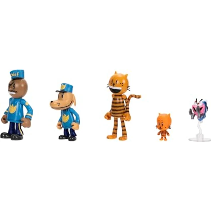 Jakks Pacific Dog Man Film-Actionfiguren-Multipack-Set, 6 cm bewegliche Figuren mit 2-5 Artikulationspunkten, Lil Petey, Petey, Chief und Flippy, ideal für Kinder ab 4 Jahren – Bild 3