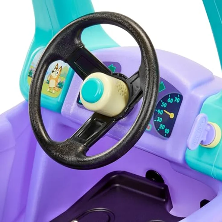 Little Tikes Bluey Grannies Car Coupe, Aufsitzauto mit 9 Soundclips, 2 Zubehörteilen und herausnehmbarer Bodenplatte für Jungen und Mädchen von 1-5 Jahren, blau – Bild 4