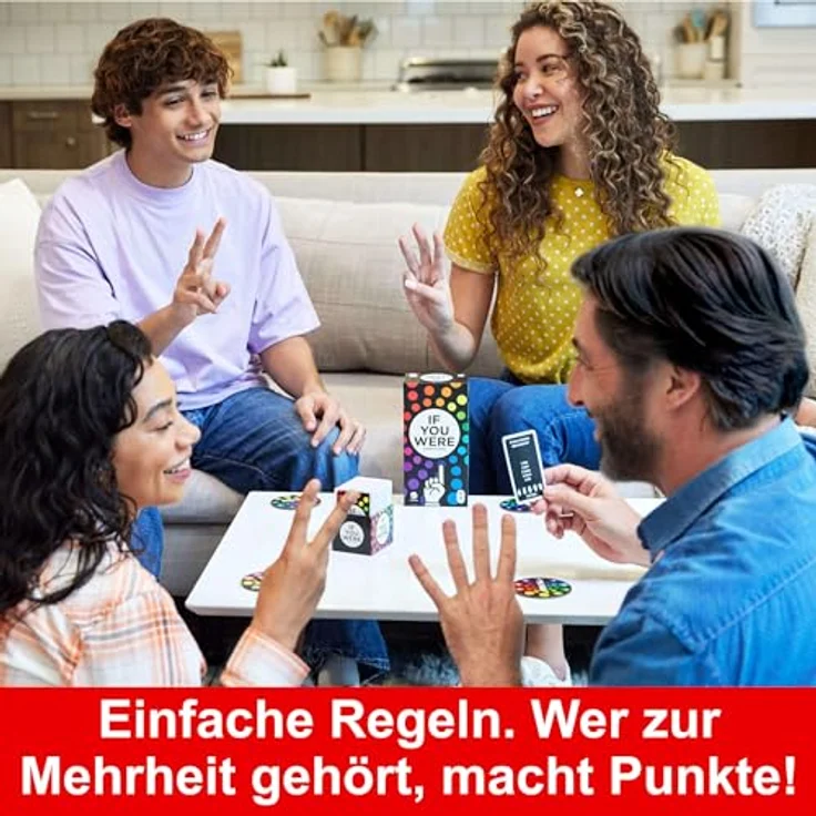 Mattel Games IF YOU WERE A PARTY GAME - Partyspiel für Erwachsene mit witzigen Fragen und Abstimmung durch Fingerzeigen, mit Karten und Punktezählern, für 3-8 Spieler, HYB61 - Preisvergleich – Bild 5