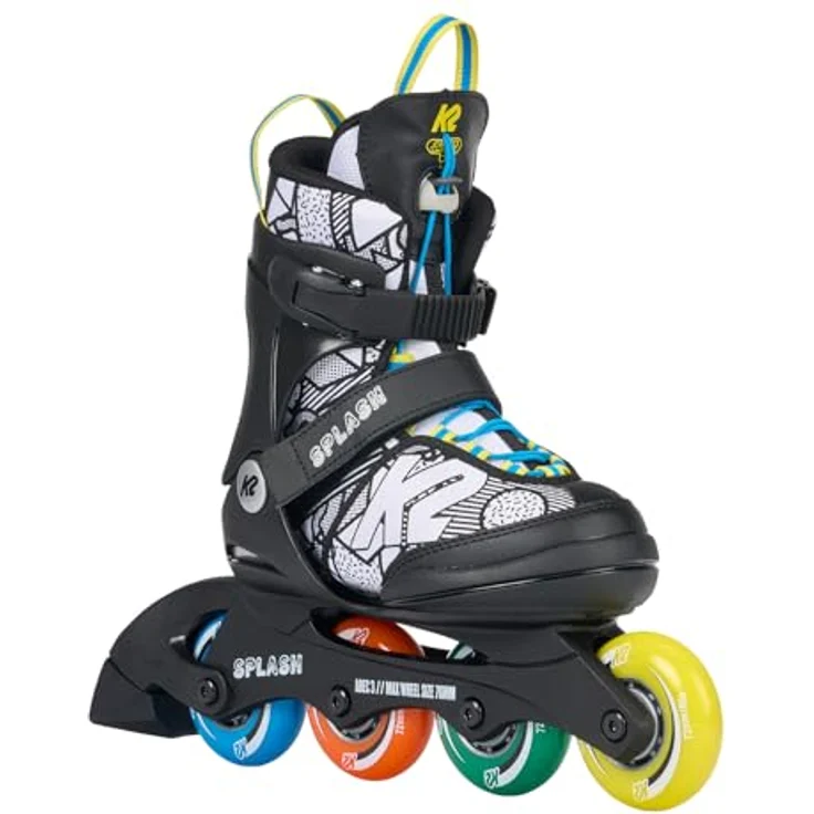 K2 Skates Inline Skates Splash Multi Mädchen & Jungen Inline Skates — Splash - Design — 30K0401, Original K2 Softboot, verstellbar, ABEC-3 Kugellager in blau – Bild 1