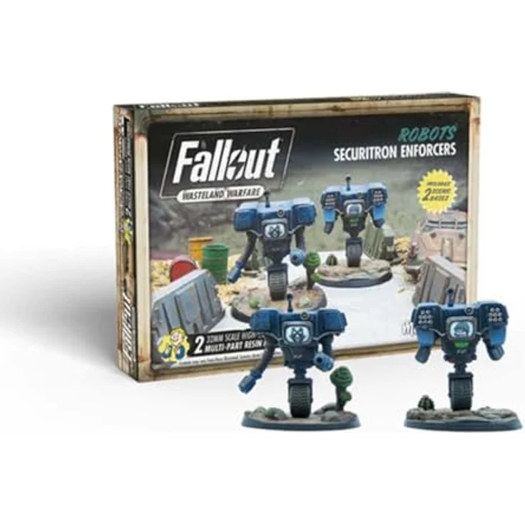 Modiphius | Fallout Wasteland Warfare Robots: Securitron Enforcers Miniatures Unpainted, Premium Resin 32mm Scale, New Vegas Theme – Bild 1