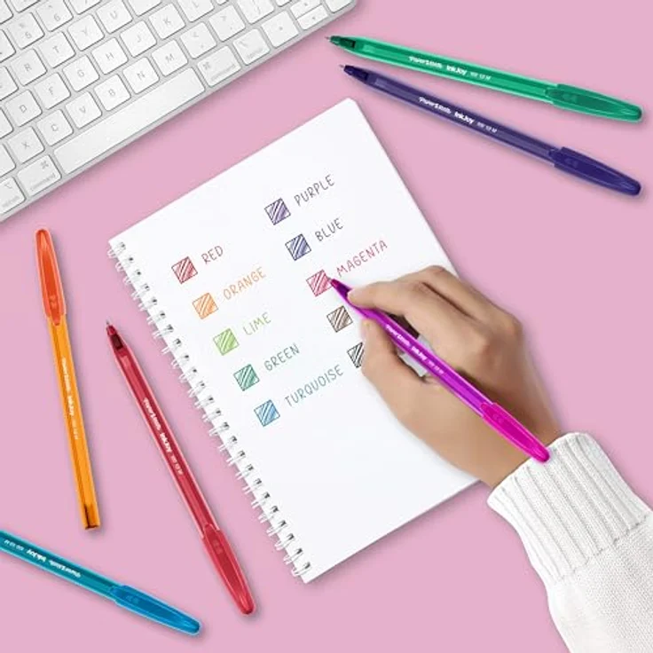Paper Mate InkJoy 100 Kugelschreiber, Value Pack mit 100 Stück, schwarz, transparentes Gehäuse, dreikantige Form für besseren Komfort – Bild 4