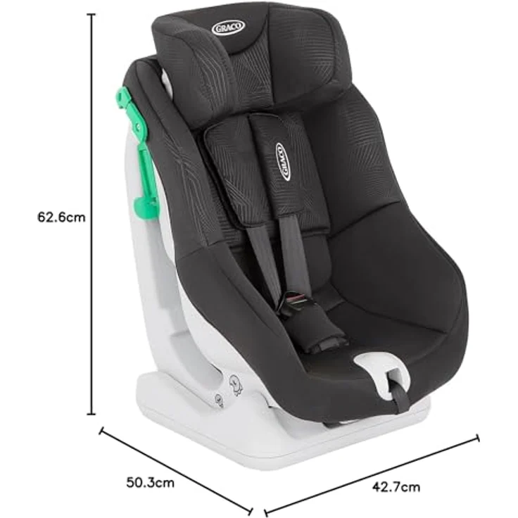 Graco Reboarder-Kindersitz Extend LX R 129, für Kinder von 40 cm bis 105 cm, Installation mit Fahrzeuggurt, Sitzverkleinerer, Midnight – Bild 9
