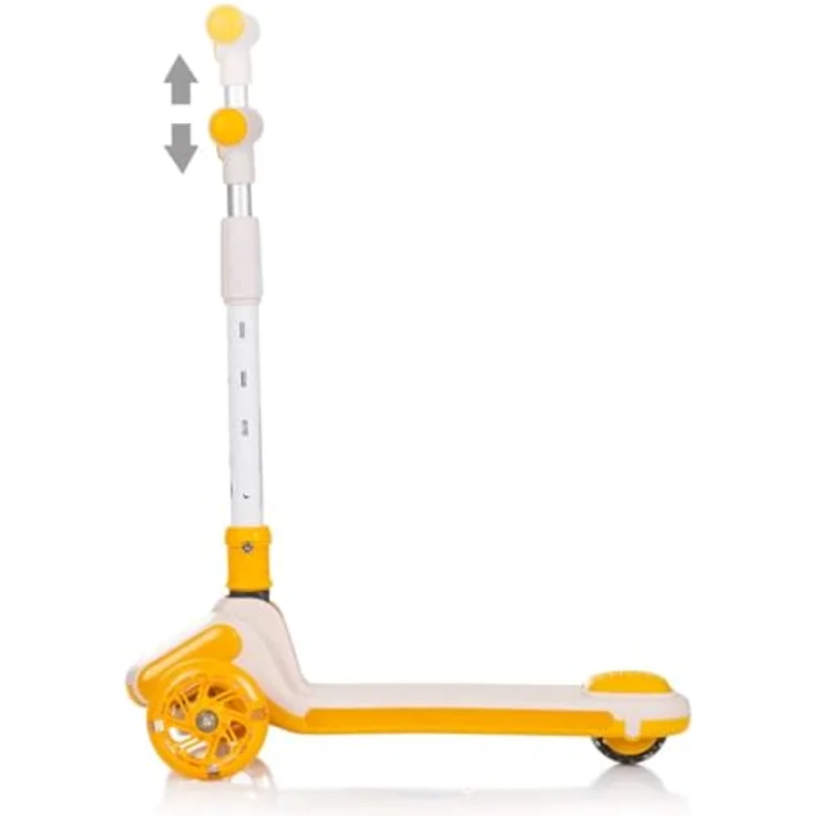 Chipolino Kinderroller Rapido Anti-Rutsch-Griffe, Hinterradbremse, klappbar, LED, gelb – Bild 4