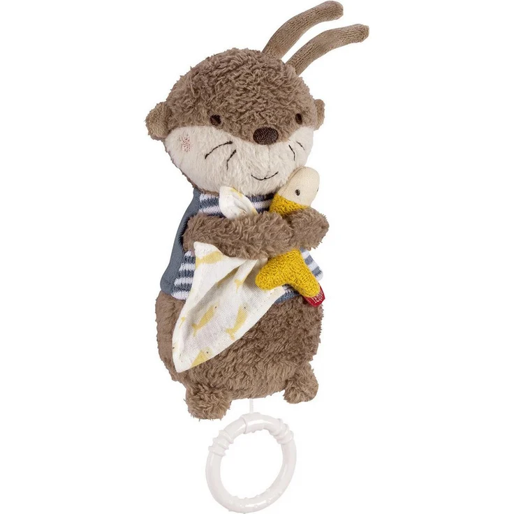Fehn Spieluhr Otter Theo, Mini-Spieluhr Otter mit beruhigender Einschlafmelodie, braun – Bild 1