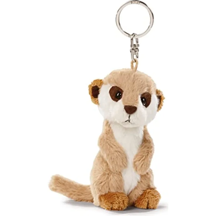 NICI 47871 Schlüsselanhänger Erdmännchen Green 10cm, braun, 10 cm