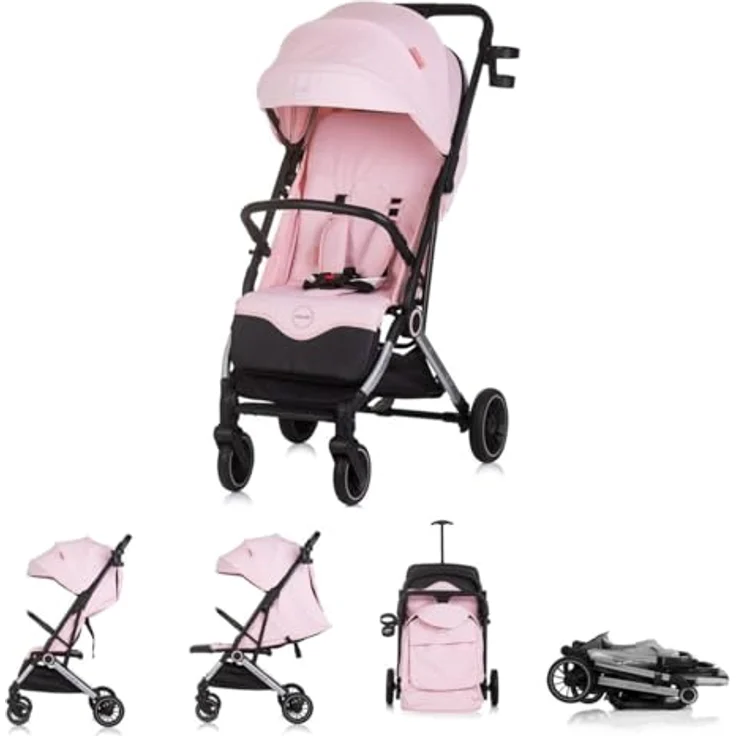 Chipolino Buggy Pixie, zusammenklappbar mit Getränkehalter und Korb, bis 22 kg, Farbe: pink – Bild 1