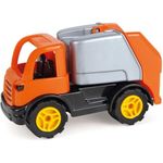 Lena 1264 Workies Müllwagen 14 cm, kippbarer Laderaum, Gummi-Reifen, für Kinder ab 18 Monaten, Orange