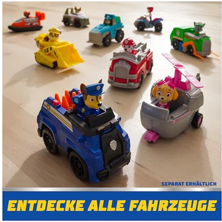 Spin Master PAW Patrol Spielzeug-Auto Rubble, Baufahrzeug mit beweglichem Bohrer und Schaufel, aus recyceltem Material, ca. 13 cm lang – Bild 10