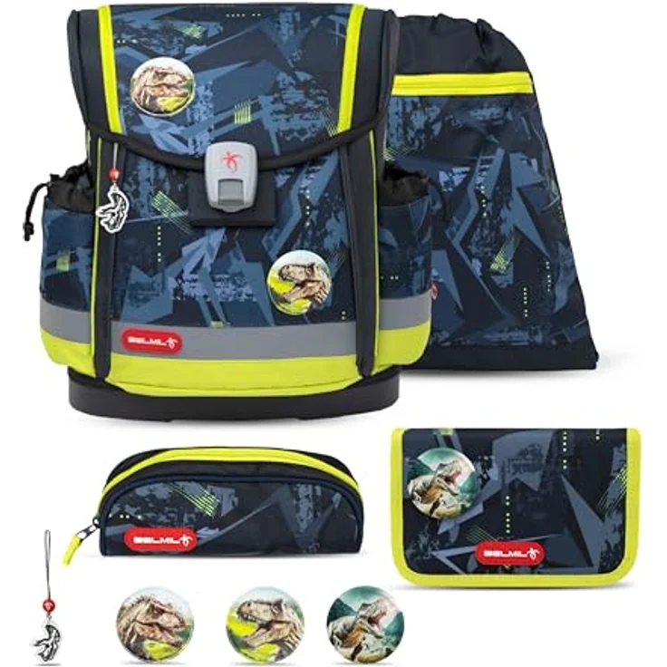 Belmil Classy Plus Schulranzen Set, 5-teilig mit Brustgurt, ergonomisch, wasserabweisend, reflektierende Elemente, 19 L – Bild 1