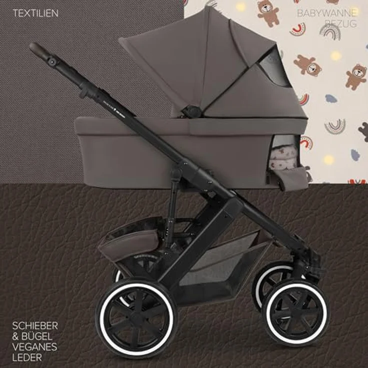 ABC Design Salsa 5 Air Teddy, 3in1 Kinderwagen mit Babywanne, Sportsitz und Babyschale, inklusive Zubehör, geeignet von Geburt bis 4 Jahre – Bild 2