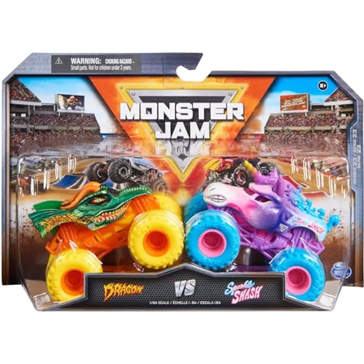 Monster Jam Original Monster Jam Zweier-Pack mit authentischen Monster Trucks im Maßstab 1:64 (Sortierung mit verschiedenen Designs, Zufallsauswahl) – Bild 2