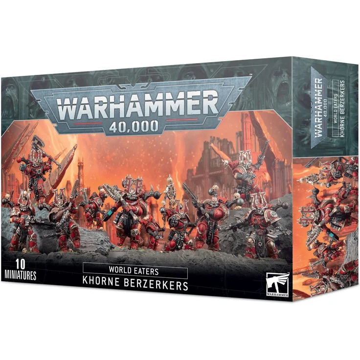 Games Workshop Warhammer 40.000: World Eaters: Khorne Berserkers (43-10), Mehrteiliges Plastikset mit 10 Miniaturen, austauschbaren Bauoptionen und Transfers
