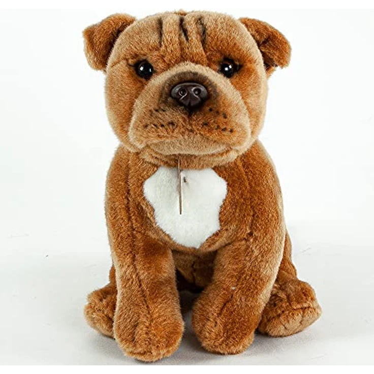 Teddys Rothenburg Pitbull/American Staffordshire Terrier sitzend 30 cm braun Kuscheltier Hund mit kuschelweichem Plüsch – Bild 3