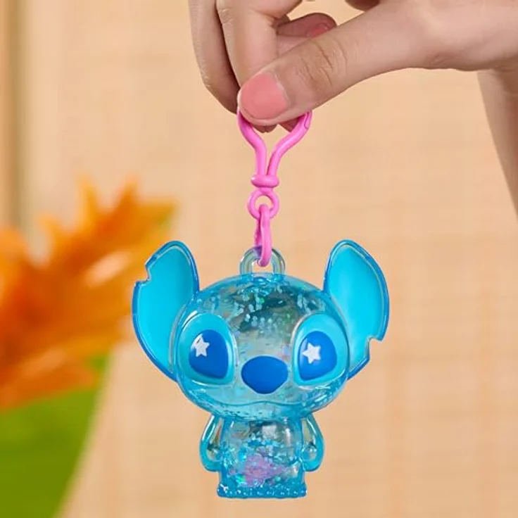 Just Play Stitch Movie Blind Bag Clip On, 7,6 cm große glitzernde Spielzeugfigur mit Anhänger und bunten Perlen, transparent – Bild 3