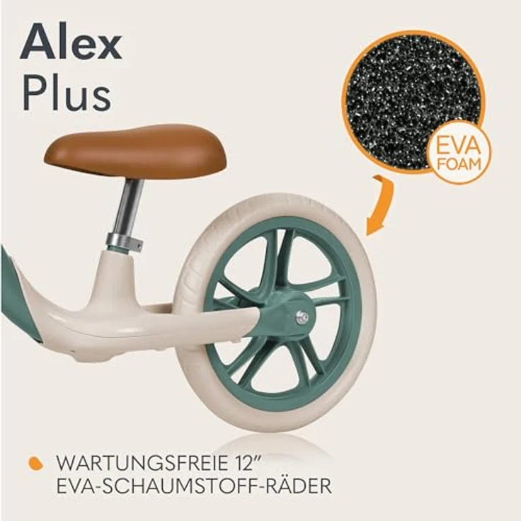 Lionelo Alex Plus Kinderlaufrad bis 30 kg, Eva-Schaumstoffräder 30,5 cm, Verstellbarer Sitz und Lenker, Leicht 3,4 kg, Blau – Bild 3