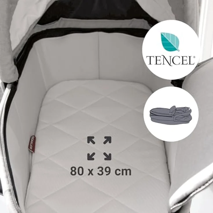 Gesslein Kinderwagen FX4 STYLE, Baby Erstausstattung (leichtes Kinderwagen Set mit Liege- und Sitzoption, individuell einstellbar, Fünf-Punkt-Sicherheitsgurt, Kinderwagen 3 in 1), Schwarz – Bild 3