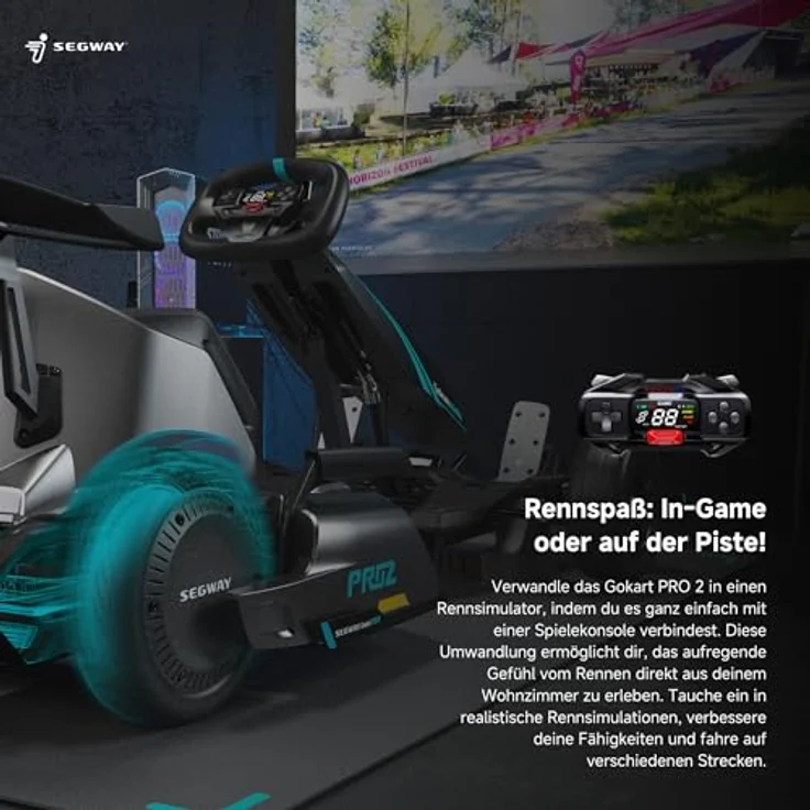 Segway-Ninebot GoKart PRO 2, High-Performance Gokart mit Driftassistenzsystem und einstellbarem Fahrgestell für Fahrer von 130 cm bis 190 cm – Bild 3
