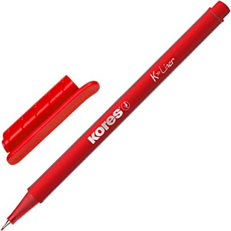 Kores® K- Fineliner 0,4 mm, farbsortiert, 12 Stück, permanent, metallgefasste Spitze – Bild 3