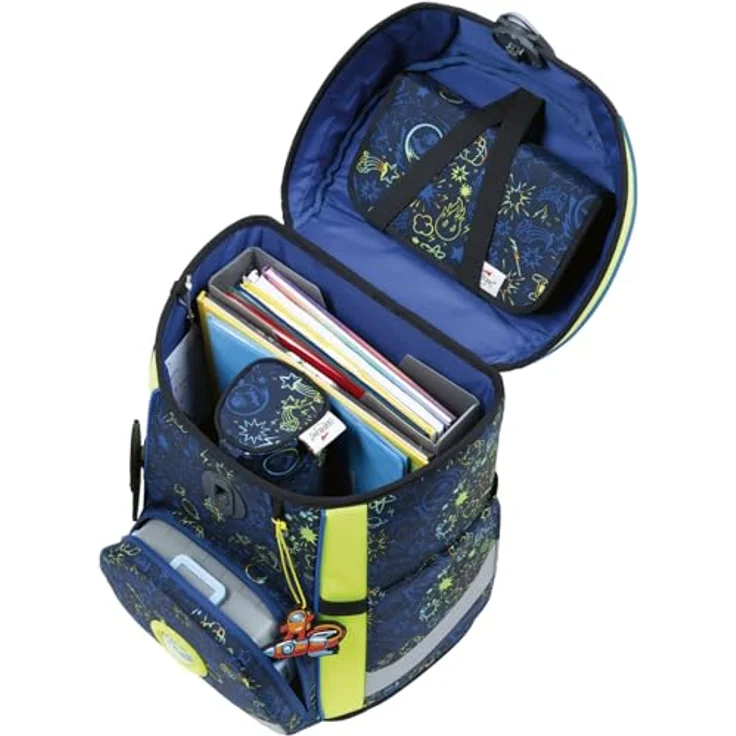 DerDieDas Schulranzen Set 5-TLG. ErgoFlex Easy, Neon Crazy, kippfest, 22,5 Liter, 950 g leicht – Bild 5