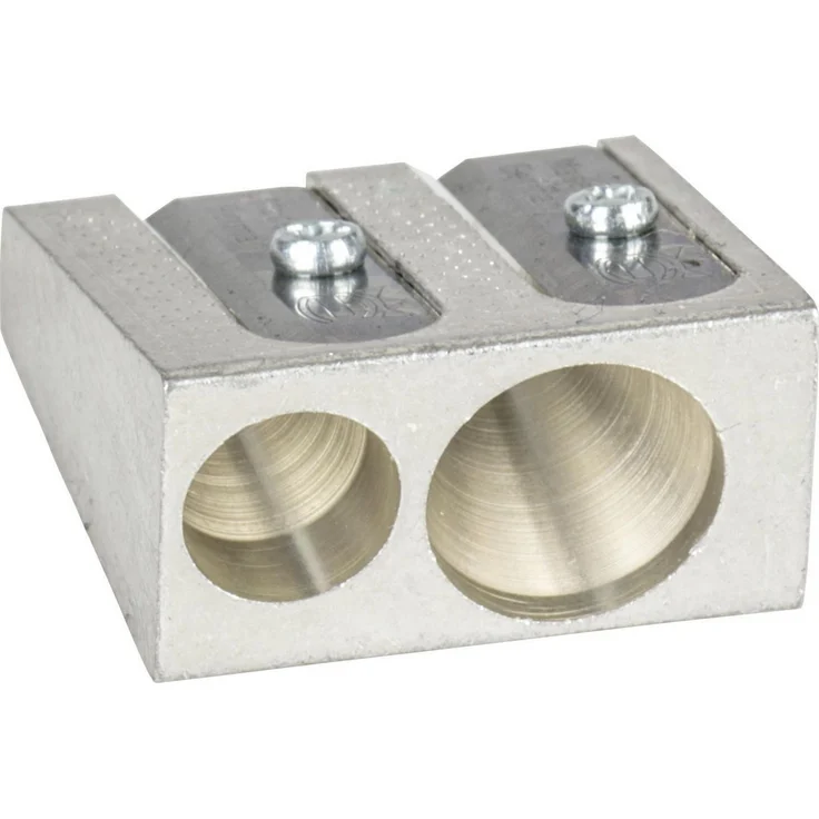 BRUNNEN Anspitzer 20X, Metalldoppelspitzer in Keilform für Stifte bis 11 mm Durchmesser, silberfarben