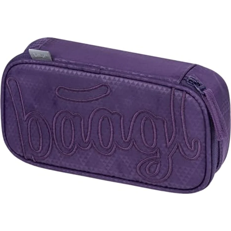 Baagl Federmäppchen für Mädchen, geräumiges Schul-Etui mit Klappfach und wiederverwertbarem Polyester (Plum) – Bild 1