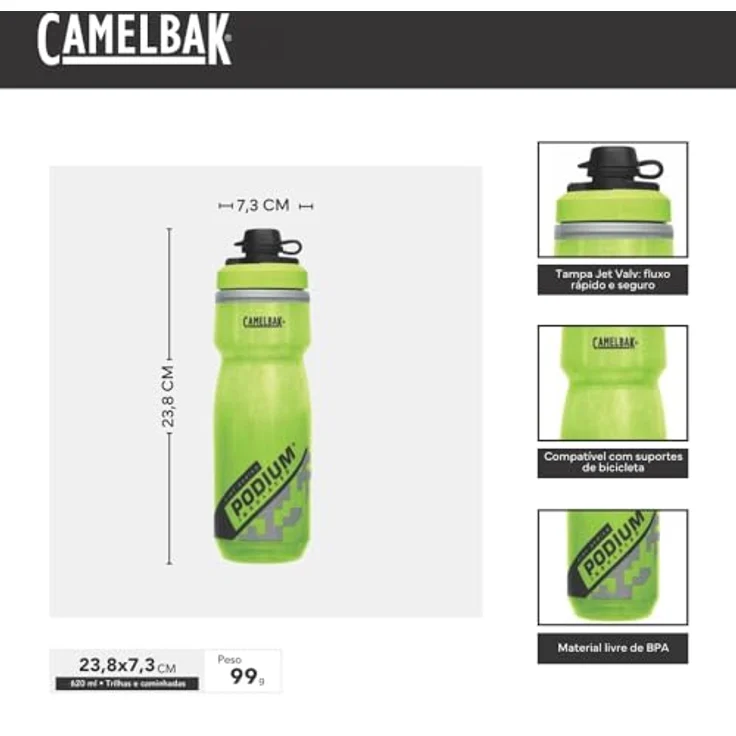Camelbak Podium Chill Dirt Series 620ml Lime, Größe 620 ml - Becher & Trinkflaschen, Farbe Grün – Bild 10