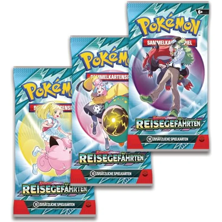 Pokémon Pokémon-Sammelkartenspiel: 3er-Pack-Blister Karmesin & Purpur – Karmesin & Purpur – Reisegefährten: Irokex (3 Boosterpacks & 1 holografische Promokarte) - mit holografischer Promokarte und Boosterpacks – Bild 2