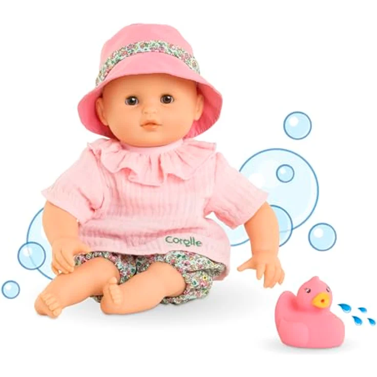 Corolle Mon Premier Poupon Badebaby Coralie, Weichkörper-Badepuppe mit Schlafaugen, abnehmbare Kleider, Vanilleduft, 30 cm, ab 18 Monaten – Bild 5