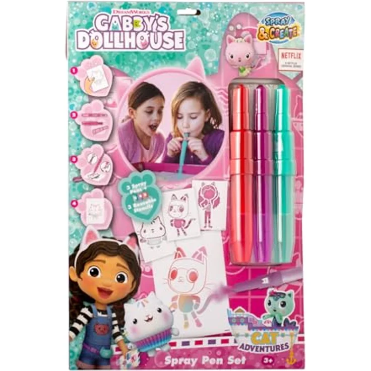 Canenco Kreativset Gabby's Dollhouse, Sprühstifte Set für kreative Bastelprojekte, nicht geeignet für Kinder unter 3 Jahren – Bild 2