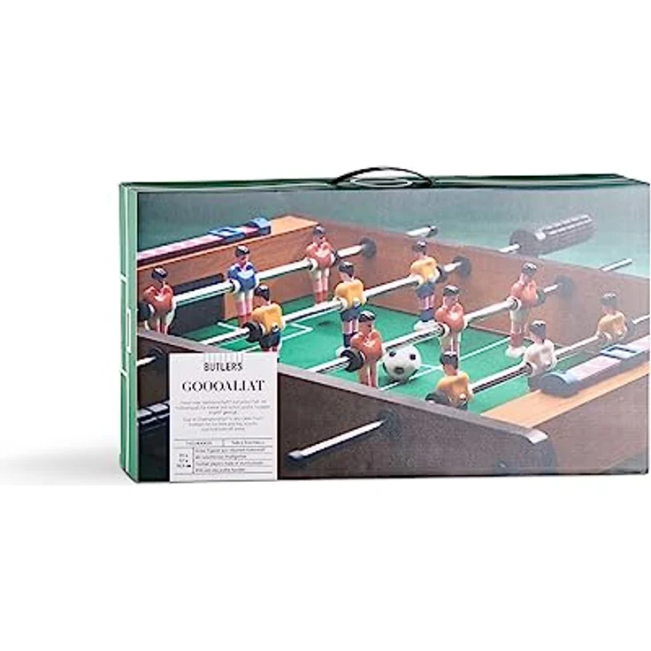BUTLERS Tischkicker GOOOALIAT (51 x 31 cm) Mini Kicker für Kinder und Erwachsene -Junior Fußball Tisch Spiel mit Ball und Standsanzeige – Bild 3