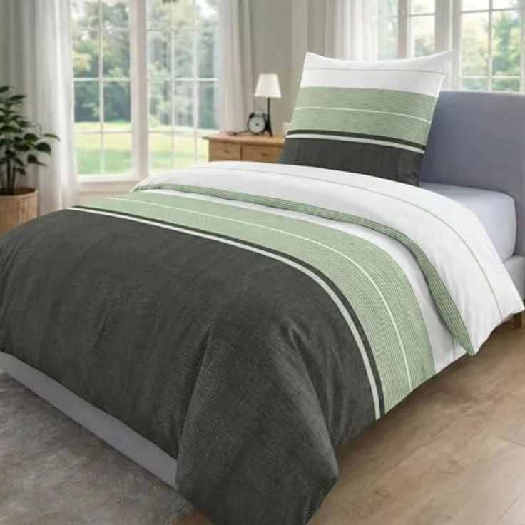 MALIKA Bettwäsche Set 155x220cm, Renforcé Baumwolle, rot, Oeko-TEX, mit Reißverschluss, für Allergiker geeignet – Bild 1