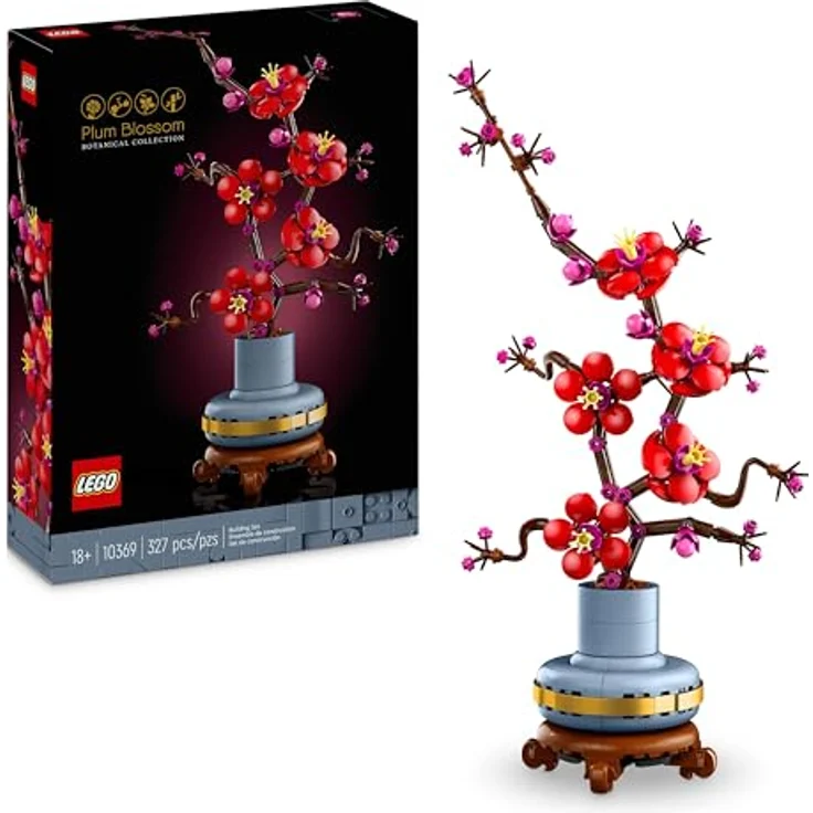 LEGO Icons Pflaumenblüte, Pflegeleichte Blumendeko aus der Botanik Kollektion, kreatives Bauset für Erwachsene, entspannende Aktivität für Blumenfreunde, Spielzeug-Pflanze zum Sammeln 10369 – Bild 1