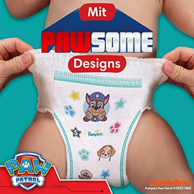 Pampers Windeln Baby Pants Dry Gr.5 Junior (11-17 kg), 360° Fit mit 100% Auslaufschutz, Paw Patrol, Monatsbox, 160 St. – Bild 7