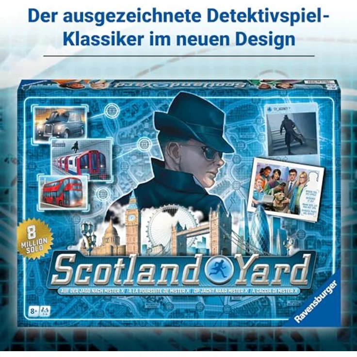 Ravensburger Gesellschaftsspiel 27515 - Scotland Yard - Spiel ab 8 Jahre, Familienspiel, Spiel des Jahres, für 2-6 Spieler, mit individuellen Charakterspielfiguren - Preisvergleich – Bild 3