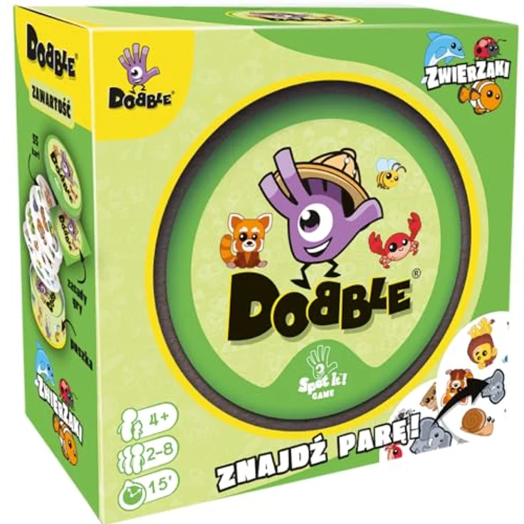 Zygomatic Dobble Tiere, Brettspiel in robuster Metalldose mit runden, leicht spielbaren Karten für Kinder und Erwachsene – Bild 1