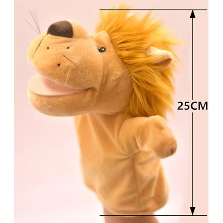 LOMTRATS Handpuppen Set, Wolf, Tiger, Löwe und Affe mit beweglichen Münder, 25 cm, ideal für Geschichtenerzählen und als Geburtstagsgeschenk – Bild 2