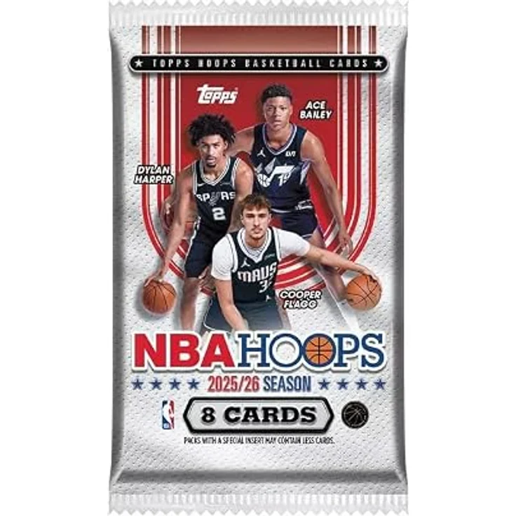 Topps 2025-26 NBA Hoops Value Box, Sammelkarte mit 56 Karten und exklusiven Inhalten – Bild 2