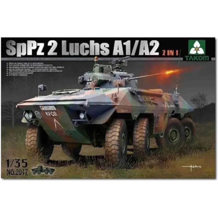 Takom SpPz 2 Luchs A1/A2, 1:35 Modellfahrzeug-Bausatz, 2 in 1 mit hochdetaillierten Komponenten