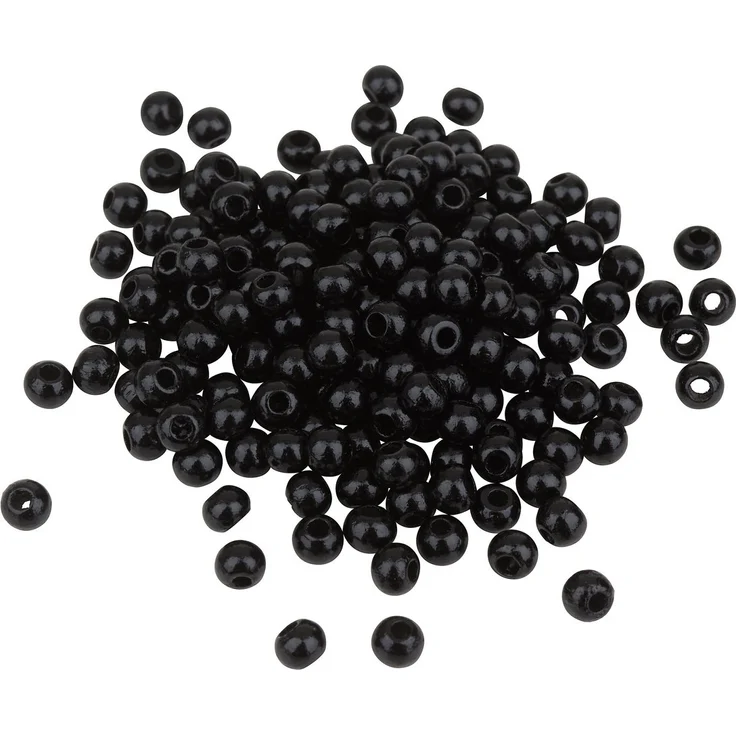 MEYCO Hobby Bastelperlen, Buchenholzperlen (165-tlg), Ø 4 mm, speichelecht, 165 Stück – Bild 1