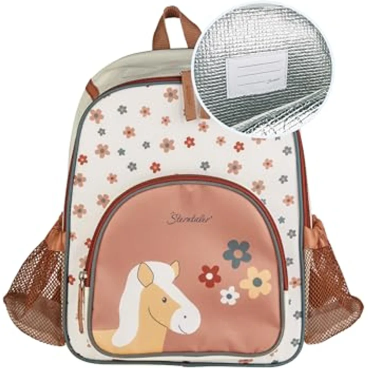Sterntaler Rucksack Pferd Sunny, Kindergartentasche aus wasserabweisendem Polyester mit Kühlfunktion, beige – Bild 2