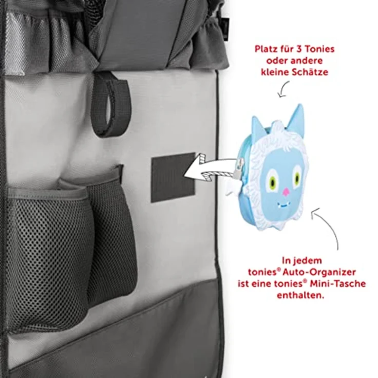 Tonies Auto Organizer - hellblau mit Mini Tasche Pirat, für 8 Tonies, Maße 40,2 x 50,1 cm ausgeklappt – Bild 6