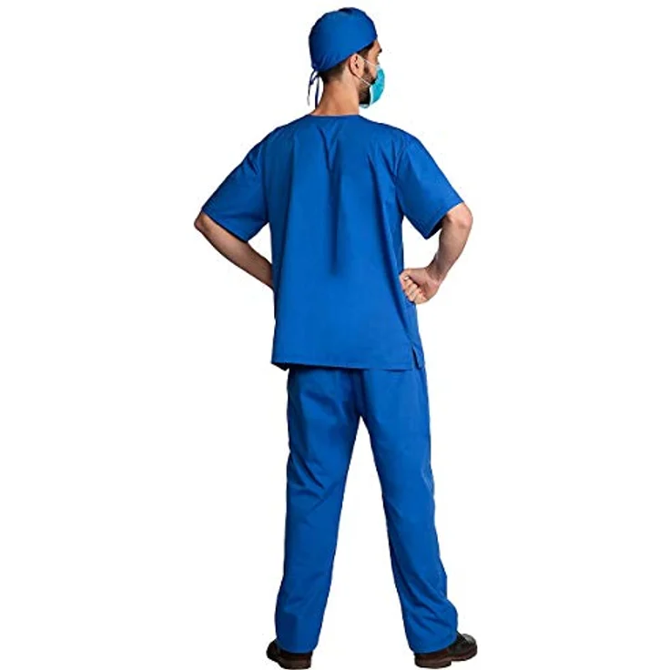 Maskworld Chirurg Kostüm - OP Arzt Kostüm für Fasching, vierteilig mit Hemd, Hose, Kappe und Mundschutz (XL, XXL) – Bild 2