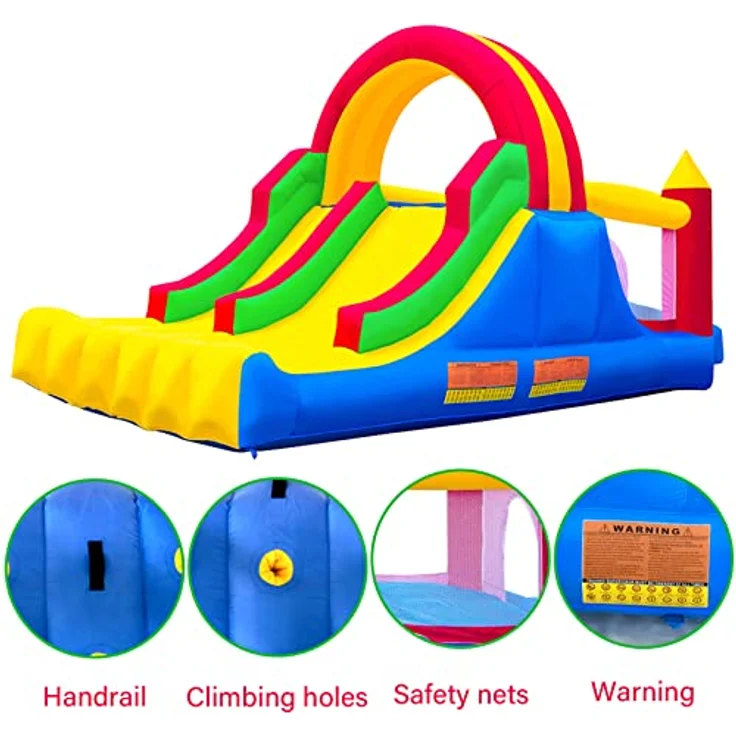 Ballsea Hüpfburg mit Gebläse, aufblasbare Spielburg für Kinder von 3 bis 10 Jahren, Indoor & Outdoor, extra dickes Sprungtuch (488 x 223 x 220 cm) – Bild 3
