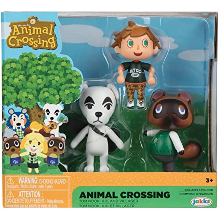 Jakks Pacific Animal Crossing 3er Pack, 6 cm Figuren Set mit Tom Nook, K.K. und Dorfbewohner, bewegliche Sammelfiguren für Kinder ab 3 Jahren – Bild 2