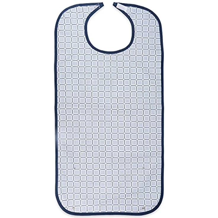 Sensalou Lätzchen für Erwachsene, Ess-Schürze in Hellblau, wasserdicht und waschbar, 90x45 cm – Bild 2