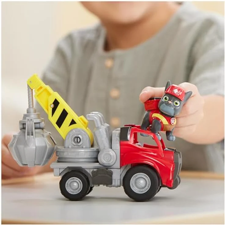 Spin Master Rubble & Crew, Kran-Baufahrzeug Solid Charger mit dreh- und ausfahrbarem Ausleger, inkl. abnehmbarer Spielfigur, für Kinder ab 3 Jahren – Bild 6